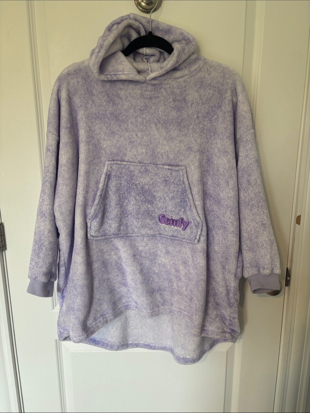 The Comfy Lavender Tie-Dye Plush Hoodie Sweatshirt Size Small